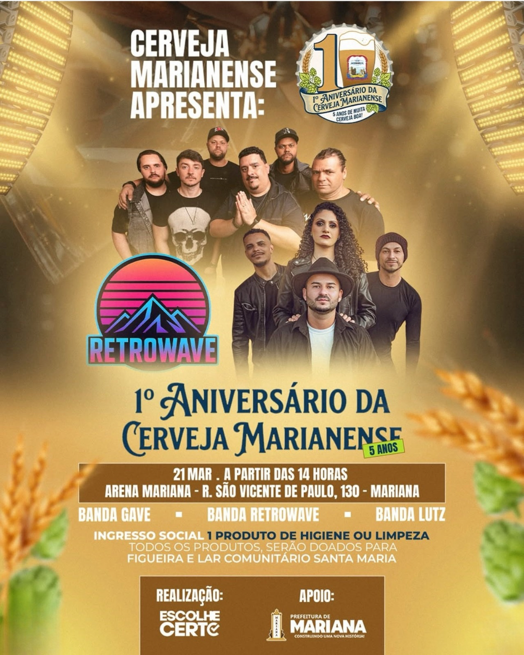 Música e solidariedade marcam o aniversário da Cerveja Marianense