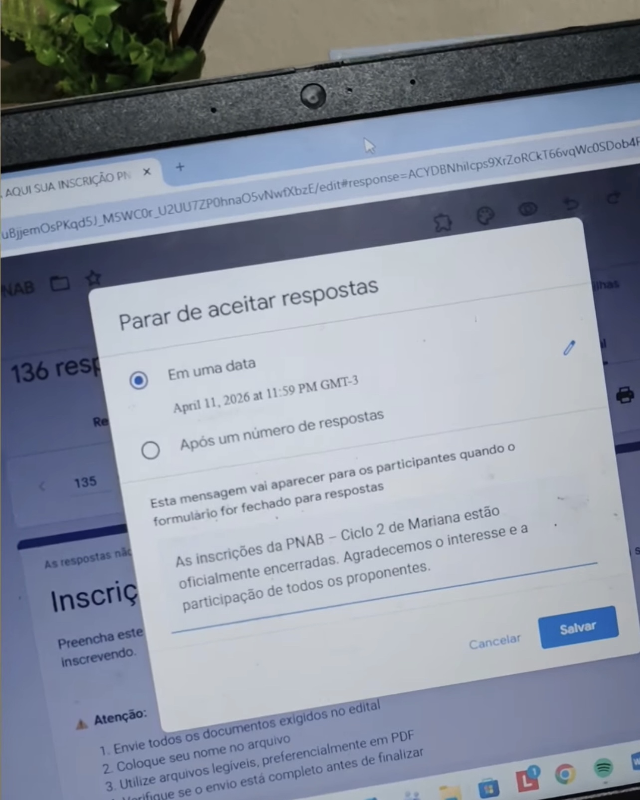 Mariana encerra inscrições da PNAB com cerca de 200 propostas e inicia fase de seleção