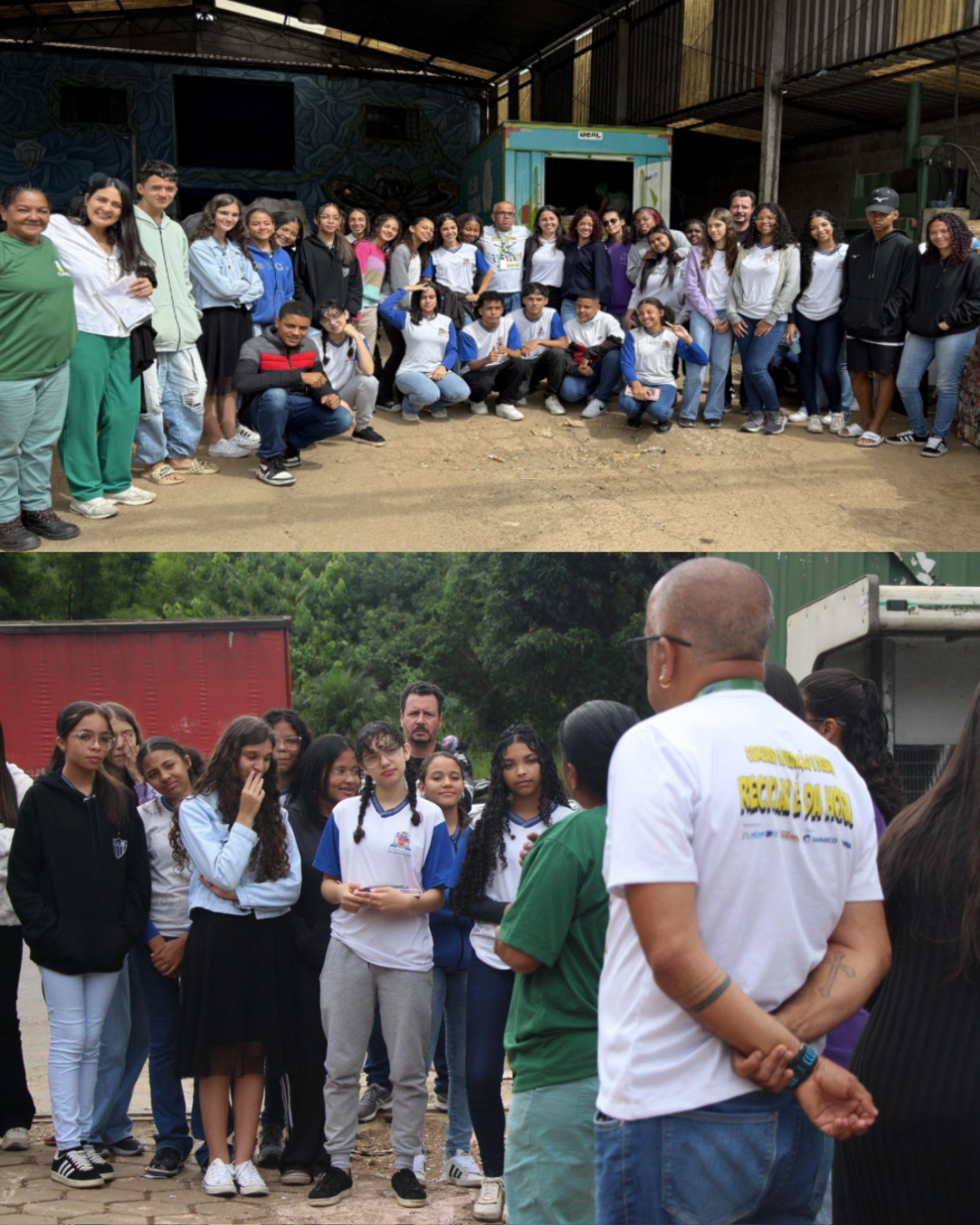 Visita à CAMAR leva alunos da rede municipal ao cotidiano da reciclagem em Mariana