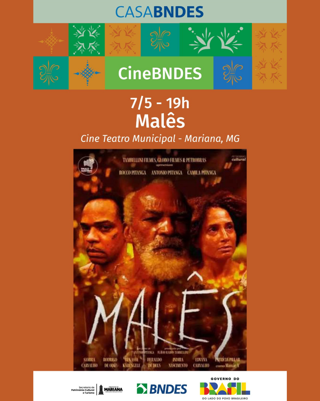 “Malês”, de Antônio Pitanga, será exibido gratuitamente no Cineteatro